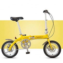 SXRKRZLB Bici pieghevoli SXRKRZLB Bici Pieghevoli Bicicletta Pieghevole in Lega di Alluminio del Freno a Disco Singolo a Disco per Uomini e Donne Adulti (Color : Yellow)