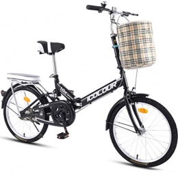 SXRKRZLB Bici SXRKRZLB Bici Pieghevoli Bicicletta Pieghevole Single Speed ​​Uomo Donna Studente Città Commuter Bici di Sport con Carrello Leggero Commuter City Bike (Color : Black)