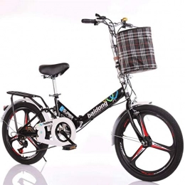 SXRKRZLB Bici pieghevoli SXRKRZLB Bici Pieghevoli velocità Portatile Variabile Bicicletta Pieghevole Bicycle Bicycle Adult Student City Commuting Freestyle Bicycle con Cestino (Color : Black)