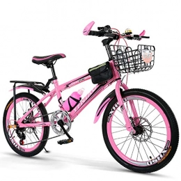 SXZSB Bici SXZSB Bici per Bambini, Bicicletta Pieghevole, 7 Marce, Freni A Disco Anteriori E Posteriori, Forcella Anteriore Ammortizzante, Telaio in Acciaio Ad Alto Tenore di Carbonio Bicicletta, Rosa, 26inches