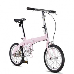 SYCHONG Bici SYCHONG 20" Bicicletta Pieghevole per Adulti, 6 velocità Ultra Light Maschio Portatile E Adulta Piccolo Mini Ordinaria Walking, Rosa