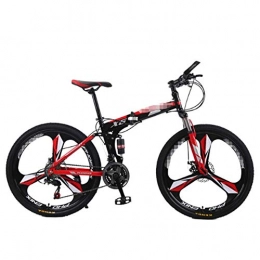 SYCHONG Bici SYCHONG Folding Mountain Bike 27 velocità Uomini Shock Assorbimento E Donne off-Road Shifting One Round Mountain Bike, A, 24inches