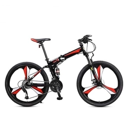 SYCHONG Bici pieghevoli SYCHONG Pieghevole Bicicletta 26" Double Shock Absorptionmountain Bike 27 velocità Pieghevoli Uomini Donne Bicicletta O MTB, Rosso