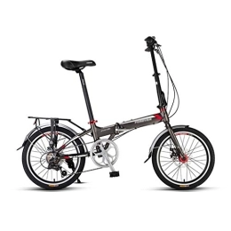 szy Bici szy Variabile Pieghevole Bici Pieghevole Bici Pieghevole Bici Adulta Bicicletta Pieghevole della Lega di Alluminio di velocità della Bicicletta City Bike (Color : Gray, Size : 20 Inches)