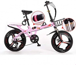 SZZ0306 Bici pieghevoli SZZ0306 - Biciclette pieghevoli, pieghevoli, leggere, pieghevoli, da uomo e da città, con sistema di piegatura per bicicletta, sedile e maniglia regolabile, Rosa