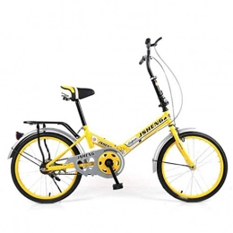 Tbagem-Yjr Bici pieghevoli Tbagem-Yjr Bicicletta da Bici Pieghevole da Donna, 20 Pollici Ruota Sportiva for Il Tempo Libero Unisex for Adulto City Bike All'aperto (Color : Yellow, Size : Single Speed)