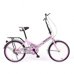 Tbagem-Yjr Bici Tbagem-Yjr Bicicletta Pieghevole da 20 Pollici con Ruote, Bici da Strada da Città for Bici da Donna for Il Tempo Libero Sportiva Unisex (Color : Pink, Size : Single Speed)