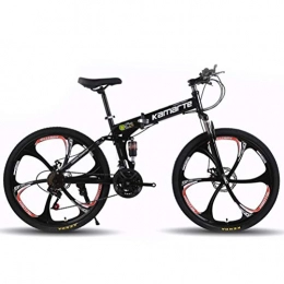 Tbagem-Yjr Bici Tbagem-Yjr Sport Tempo Libero Mountain Bike for Adulti, Città Pieghevole Bicicletta della Strada Freni A Disco Doppio MTB (Color : Black, Size : 21 Speed)