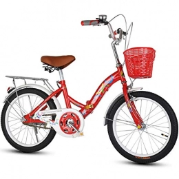 TBAN Bici pieghevoli TBAN 20 Pollici, 22 Pollici, 24 Pollici, Bicicletta per Bambini, City Bike, Auto per Pendolari, Bicicletta retrò, Regalo di Natale, Rosso, 22''