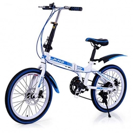 TBAN Bici pieghevoli TBAN 20 Pollici, velocità Variabile, Freni A Doppio Disco, Bici Pieghevole, Mountain Bike da Città, Adatto per Impiegati, Studenti, Appassionati di Ciclismo, Blu