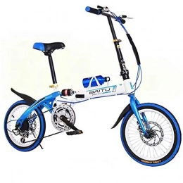 TBAN Bici pieghevoli TBAN Bicicletta A velocità Variabile, 18 Pollici, 20 Pollici, Bicicletta con Freno A Disco, Mountain Bike Pieghevole per Adulti, 3 Colori Disponibili, Blu, 20''