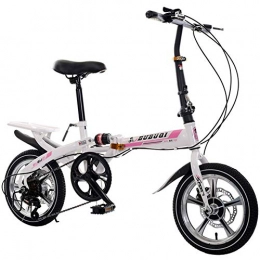 TBAN Bici TBAN Bicicletta in Lega di Alluminio da 14 Pollici, 16 Pollici, Bicicletta Pieghevole Integrata, Bicicletta da Studente, Bicicletta per Adulti, Freno A Disco del Cambio, Rosa, 20inches