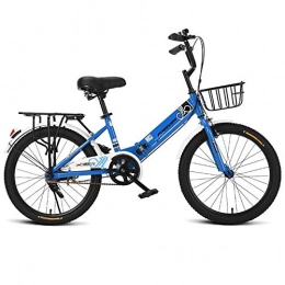 TX Bici pieghevoli TX 20 Pollici Bicicletta Pieghevole Cestino Telaio Posteriore Portatile Leggero Bicicletta per Adulti Trasporto Urbano di Viaggi All'aperto per Uomini Donne, Blu