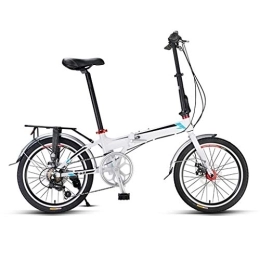 TYXTYX Bici pieghevoli TYXTYX Bici Pieghevole da 20 Pollici Grande Ruota, 7 velocità, Bicicletta Pieghevole, Unisex Adulto, Bianco