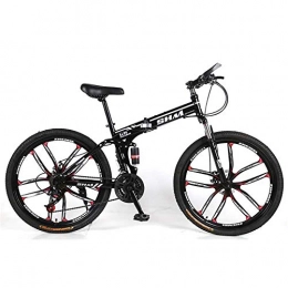 F-JWZS Bici Unisex Mountain Bike a Doppia Sospensione, 26 Pollici Mountain Bike, 21 velocità con Freno a Disco, per Studenti, Bambini, Città Pendolari per Adulti, Black