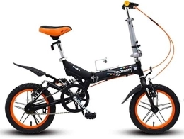 Aoyo Bici pieghevoli Uomini Folding Bike Donne, 14 pollici Mini pieghevole bicicletta della montagna, leggero portatile alto tenore di carbonio Acciaio Alluminio Telaio Commuter Bike, (Color : Black)