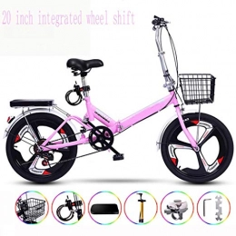 WCY Bici WCY 20 Pollici Ruota Integrato Maiusc Ultralight Portatile Pieghevole Bici for Adulti con l'auto Installazione, Rosa yqaae