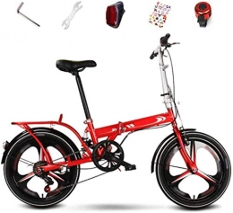 WCY Bici WCY Bici Pieghevole Bici Biciclette, 6-velocità Adulto Unisex della Bicicletta, 20 Pollici Fuori Strada MTB Bike, Pieghevole Commuter Bike 5-25 (Colore: Giallo) yqaae (Color : Red)