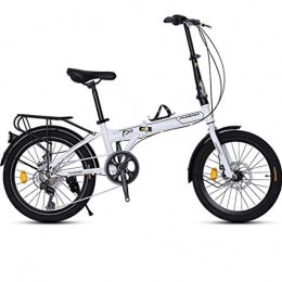 Weiyue Bici Weiyue Bicicletta Pieghevole- Bicicletta Pieghevole da 20 Pollici for Uomo e Donna Adulti Bicicletta Ultraleggera Ultraleggera a velocità variabile Portatile a velocità variabile (Color : White)