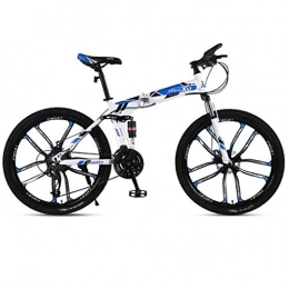 Weiyue Bici Weiyue Bicicletta Pieghevole- Bicicletta Pieghevole da 26 Pollici Mountain Bike Bicicletta for Adulti off-Road Racing Doppio Shock Freni a Disco Bicicletta for Studenti e Studentesse (Color : Blue)