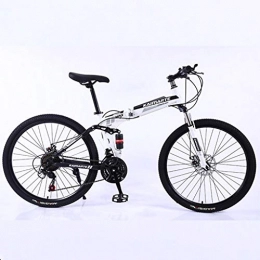 WGYCREAM Bici pieghevoli WGYCREAM Bicicletta Mountainbike, MTB, Pieghevole 26" delle Donne degli Uomini MTB Mountain Biciclette Telaio in Acciaio al Carbonio 21 24 27 Costi Ravine Bici Sospensione Doppia Doppia Freni a Disco