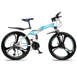 WJSW Bici WJSW Mountain Bike Pieghevole Portatile, Bici da Freestyle per Bici da Strada per Città per Lo Sport da 26 Pollici (Colore: Blu, Dimensioni: 24 velocità)