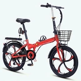 WOLWES Bici WOLWES Bici pieghevole per adulti, bicicletta pieghevole con acciaio al carbonio, bici pieghevole leggera a 7 velocità con freni a V per portaoggetti anteriore A, 22in