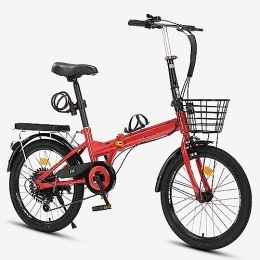 WOLWES Bici WOLWES Bicicletta pieghevole per adulti, bicicletta portatile Biciclette in acciaio al carbonio, trasmissione a 7 velocità e freno a V per campeggio per adulti regolabile in altezza C, 22in