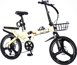 WOLWES Bici WOLWES Mountain Bike pieghevole, freno a disco Bicicletta pieghevole in acciaio ad alto tenore di carbonio, per adulti / uomini / donne con parafanghi anteriori e posteriori D, 22in