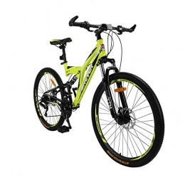 WZB Bici WZB Il più Economico Pieghevole da Mountain Bike da 26"con Ruote, 24 velocità, Piccolo Telaio da 16" in Acciaio, Unisex, Biciclette per pendolari, Verde, 26"