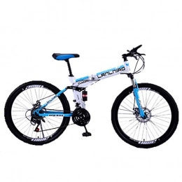 WZB Bici WZB MTB Pieghevole da 26"per Mountain Bike, Doppia Sospensione Bici, 27 velocit Shimano Gears Mountain Bike, 7, 27 velocit