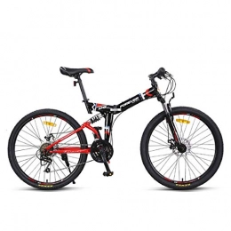 WZB Bici WZB MTB Pieghevole Doppia Sospensione Mountain Bike, Telaio in Acciaio da 26"Pollici, Anteriore e Posteriore 24 velocità parafanghi Freno Anteriore e Posteriore a Disco Meccanico, 4, 26"