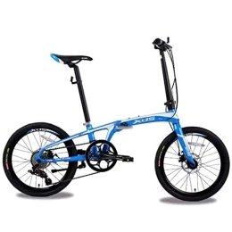 Xiaoyue Bici pieghevoli Xiaoyue 20" Biciclette Pieghevoli, Adulti Unisex 8 velocità del Doppio Freno a Disco Leggero Folding Bike, Lega di Alluminio Leggero Portatile Bicicletta, Nero lalay (Color : Blue)