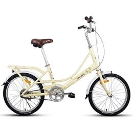 Xiaoyue Bici pieghevoli Xiaoyue Adulti 20" Biciclette Pieghevoli, Peso Leggero Folding Bike con Posteriore Carry Rack, Single Speed ​​Pieghevole Compact Biciclette, Telaio in Lega di Alluminio, Verde Chiaro lalay