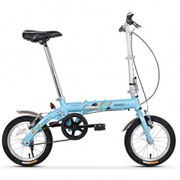 Xiaoyue Bici Xiaoyue Adulti Biciclette Pieghevoli, Unisex Bambini Single Speed ​​Pieghevole Biciclette, Leggero Portatile Mini 14 Pollici Telaio Rinforzato Commuter Bike, Blu lalay (Color : Blue)