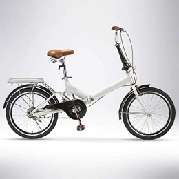 XIN Bici XIN 20in Folding Bike Bicicletta Cruiser Single Speed ​​Adulti Esterna Student Sport Mountain Bike Ultralight Portatile Pieghevole Bici Uomo Donna Leggero Casuale Damping Biciclette (Color : White-a)