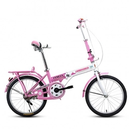 XQ Bici XQ F311 Bianco E Rosa Bicicletta Pieghevole Adulto 20 Pollici Ultraleggero Portatile Alunno Bicicletta per Bambini