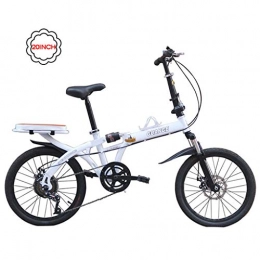 YHNMK Bici YHNMK 20 Pollici Bici Pieghevole, 7 velocità Bikes, Telaio in Acciaio ad Alto Tenore di Carbonio Leggera Ammortizzatore, Bici Pieghevole Unisex-Adult