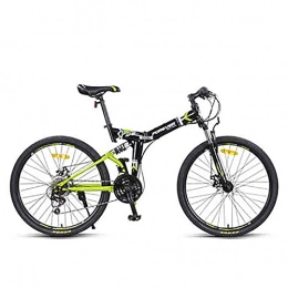 YISHENG Bici YISHENG Corpo 163 Cm, Potente Bici Pieghevole Ammortizzante, Cambio A 24 velocità, Cornice Pieghevole in Mountain Bike, con Ruote da 25 Pollici, Verde Scuro