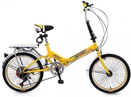 YPLDM Bici pieghevoli YPLDM Biciclette durevoli, Mountain Bike, Biciclette Pieghevoli da 20 Pollici, Biciclette da Studente, Freni a Disco Singola, Biciclette Pieghevoli compatte per Adulti, Giallo