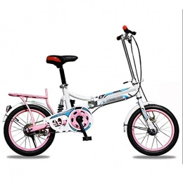 YSHCA Bici pieghevoli YSHCA 20 Pollici Bicicletta Pieghevole, Telaio in Acciaio al Carbonio Pieghevole Bici con Cremagliera e Sella Comfort City Bike Pieghevole, Pink