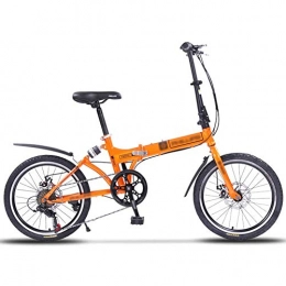 YSHCA Bici pieghevoli YSHCA20 Pollici Bicicletta Pieghevole, Telaio in Acciaio al Carbonio Pieghevole Bici con Mudgard e Sella Comfort City Bike Pieghevole, Orange