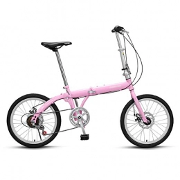 YSHCA Bici pieghevoli YSHCA6 velocità Pieghevole Bici, con Sella Comfort 20 Pollici Bicicletta Pieghevole Telaio in Acciaio al Carbonio City Bike Pieghevole, Pink