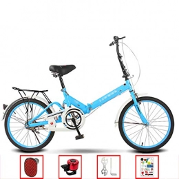 YSHCA Bici pieghevoli YSHCABicicletta Pieghevole, 16 Pollici Telaio in Acciaio al Carbonio Pieghevole Bici con Cremagliera Sella Comfort e Mudgard, Blue