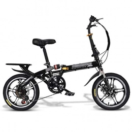 YSHCA Bici pieghevoli YSHCABicicletta Pieghevole, 20 Pollici 7 velocità Telaio in Acciaio al Carbonio Pieghevole Bici con Cremagliera Sella Comfort e Mudgard Unisex Adulto, Black-C