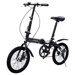 YSHUAI Bici YSHUAI Mini 16 Pollici Pieghevole Bicicletta Pieghevole Adulto Ultraleggero Bicicletta Pieghevole Bici Bicicletta velocità Singola, Biciclette Sitzrad Regolabili, Parabordi, Leggera, Nero