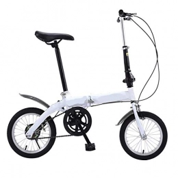 Yunyisujiao Bici pieghevoli Yunyisujiao Bici Pieghevole Premium in 14 Pollici, Mini Bici Pieghevole Leggera Piccola, Bici Portatile Studente Adulto, Mini Bici Pieghevole Leggera Bici a velocità variabile (Color : White)