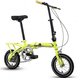 Yunyisujiao Bici pieghevoli Yunyisujiao Bicicletta Pieghevole in Lega Leggera, Mini Bicicletta Compatta Pieghevole da 12 Pollici, Piccola Bicicletta Portatile per Studenti Adulti (Color : Yellow)