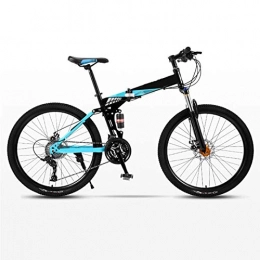 Yunyisujiao Bici pieghevoli Yunyisujiao Mountain Bike Pieghevole da 26 Pollici, Mountain Bike A Sospensione Completa, Bici Pieghevole con Freno A Disco A 27 velocità per Adolescenti Adulti Studente Unisex (Color : Blue)