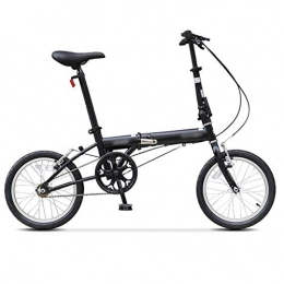 Yunyisujiao Bici Yunyisujiao MTB Pieghevole da 16 Pollici MTB, Bici Urbana Compatta, Leggera, per Uomo, Donna, Bici per Il Tempo Libero Facilmente Pieghevole (Color : Black)